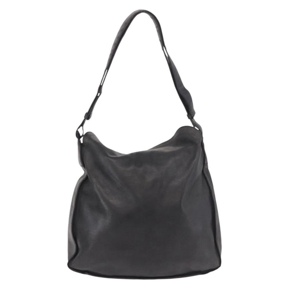 BOTTEGA VENETA INTRECCIATO Shoulder Bag Leather Black Auth bs36000