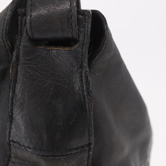 BOTTEGA VENETA INTRECCIATO Shoulder Bag Leather Black Auth bs36000