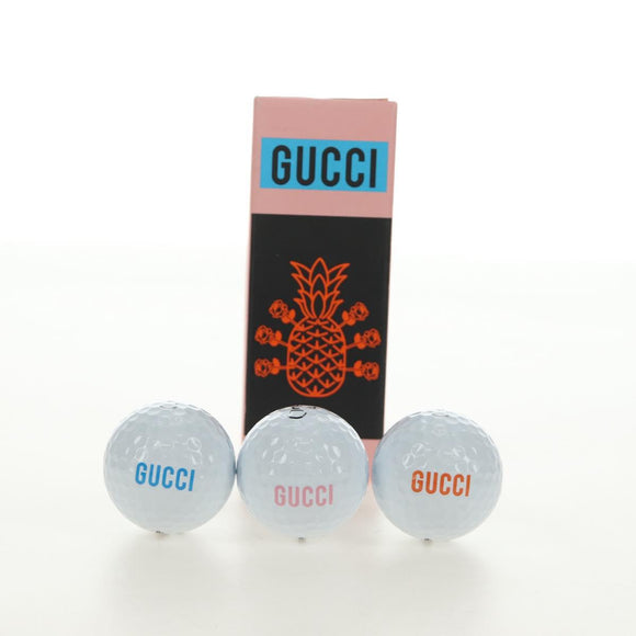 GUCCI Golf Ball Set Rubber White Auth bs36003M