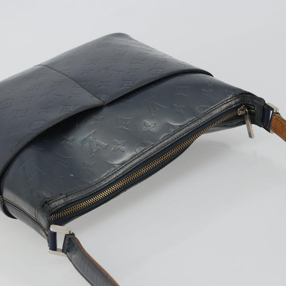 LOUIS VUITTON Monogram Mat Sutter Shoulder Bag Blue M55165 LV Auth bs36009