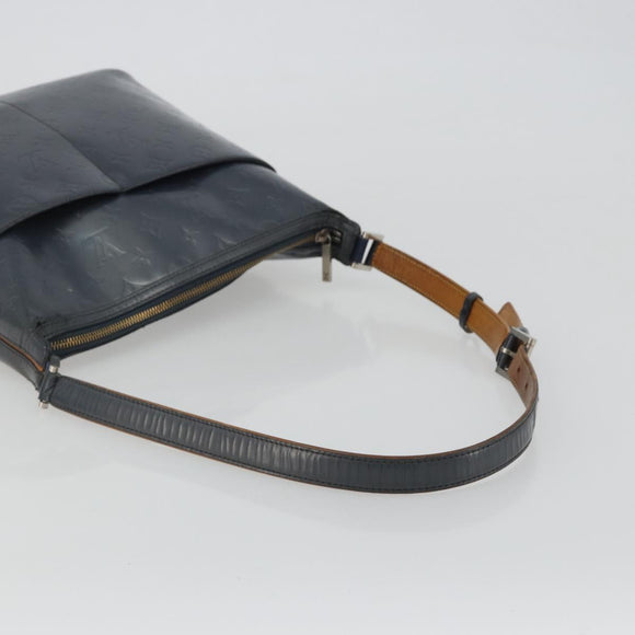 LOUIS VUITTON Monogram Mat Sutter Shoulder Bag Blue M55165 LV Auth bs36009