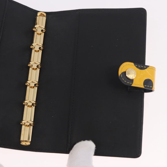 LOUIS VUITTON Monogram Vernis Dot Agenda PM Cover Yellow M91517 LV Auth bs36015