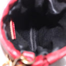 Miu Miu Matelasse Shoulder Pouch Chain Leather Red Gold Auth bs36016-11