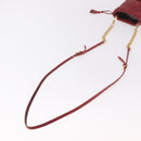 Miu Miu Matelasse Shoulder Pouch Chain Leather Red Gold Auth bs36016-7