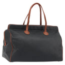 BOTTEGA VENETA Boston Bag PVC Canvas Black Gold Auth bs36018-1