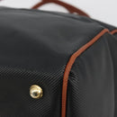 BOTTEGA VENETA Boston Bag PVC Canvas Black Gold Auth bs36018-9