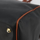 BOTTEGA VENETA Boston Bag PVC Canvas Black Gold Auth bs36018-15