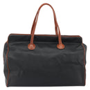 BOTTEGA VENETA Boston Bag PVC Canvas Black Gold Auth bs36018-2