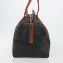 BOTTEGA VENETA Boston Bag PVC Canvas Black Gold Auth bs36018-4