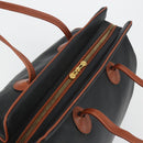 BOTTEGA VENETA Boston Bag PVC Canvas Black Gold Auth bs36018-6