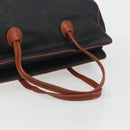 BOTTEGA VENETA Boston Bag PVC Canvas Black Gold Auth bs36018-7
