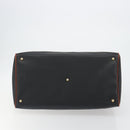 BOTTEGA VENETA Boston Bag PVC Canvas Black Gold Auth bs36018-5