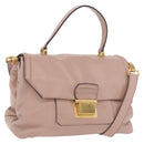 Miu Miu Hand Bag Leather 2way Pink Gold Auth bs36019A-1
