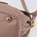 Miu Miu Hand Bag Leather 2way Pink Gold Auth bs36019A-16