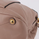 Miu Miu Hand Bag Leather 2way Pink Gold Auth bs36019A-18