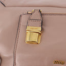 Miu Miu Hand Bag Leather 2way Pink Gold Auth bs36019A-20