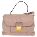 Miu Miu Hand Bag Leather 2way Pink Gold Auth bs36019A-13