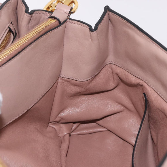 Miu Miu Hand Bag Leather 2way Pink Gold Auth bs36019A