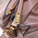 Miu Miu Hand Bag Leather 2way Pink Gold Auth bs36019A-28