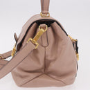 Miu Miu Hand Bag Leather 2way Pink Gold Auth bs36019A-3