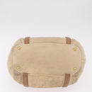 PRADA Tote Bag Leather 2way Beige Gold Auth bs36021-6