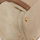 PRADA Tote Bag Leather 2way Beige Gold Auth bs36021-14