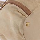 PRADA Tote Bag Leather 2way Beige Gold Auth bs36021-16