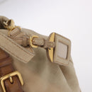 PRADA Tote Bag Leather 2way Beige Gold Auth bs36021-17