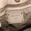 PRADA Tote Bag Leather 2way Beige Gold Auth bs36021-19
