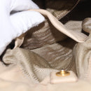 PRADA Tote Bag Leather 2way Beige Gold Auth bs36021-24