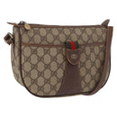 GUCCI GG Supreme Web Sherry Line Bag PVC Beige Gold 001 754 6177 Auth bs36022-1