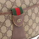 GUCCI GG Supreme Web Sherry Line Bag PVC Beige Gold 001 754 6177 Auth bs36022-19