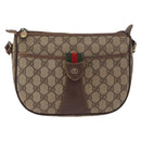 GUCCI GG Supreme Web Sherry Line Bag PVC Beige Gold 001 754 6177 Auth bs36022-13