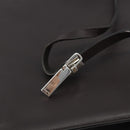 GUCCI Shoulder Bag Leather Dark Brown Silver Auth bs36023-10