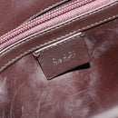 GUCCI Shoulder Bag Leather Dark Brown Silver Auth bs36023-18