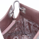 GUCCI Shoulder Bag Leather Dark Brown Silver Auth bs36023-19
