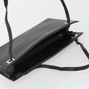 GUCCI Shoulder Bag Leather Dark Brown Silver Auth bs36023-6
