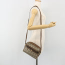 GUCCI GG Plus Supreme Shoulder Bag PVC Beige Gold Auth bs36024-25