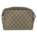 GUCCI GG Plus Supreme Shoulder Bag PVC Beige Gold Auth bs36024-2