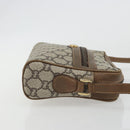 GUCCI GG Plus Supreme Shoulder Bag PVC Beige Gold Auth bs36024-3