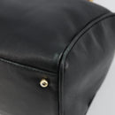 GUCCI Bamboo Hand Bag Leather Black Gold 000 122 0294 Auth bs36025-9