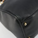 GUCCI Bamboo Hand Bag Leather Black Gold 000 122 0294 Auth bs36025-14
