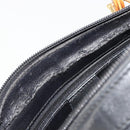 GUCCI Bamboo Hand Bag Leather Black Gold 000 122 0294 Auth bs36025-10