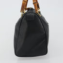 GUCCI Bamboo Hand Bag Leather Black Gold 000 122 0294 Auth bs36025-3
