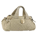 GUCCI GG Canvas Guccissima Hand Bag Leather Ivory Gold 197020 Auth bs36026-1