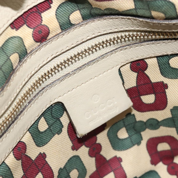 GUCCI GG Canvas Guccissima Hand Bag Leather Ivory Gold 197020 Auth bs36026
