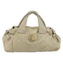 GUCCI GG Canvas Guccissima Hand Bag Leather Ivory Gold 197020 Auth bs36026-13