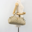 GUCCI GG Canvas Guccissima Hand Bag Leather Ivory Gold 197020 Auth bs36026-24