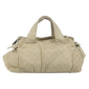 GUCCI GG Canvas Guccissima Hand Bag Leather Ivory Gold 197020 Auth bs36026-2