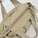 GUCCI GG Canvas Guccissima Hand Bag Leather Ivory Gold 197020 Auth bs36026-6